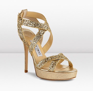 fashion footwear Champagne Coarse Glitter Platform Sandals details ...